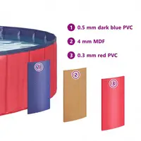 Piscine pour enfants ronde Ø 200 x 30 cm rouge, piscine pour enfants dans le jardin et sur la terrasse, piscine pour jeux d'été et plaisir aquatique, piscine familiale pour loisirs en plein air, montage facile pour la maison et les vacances 5