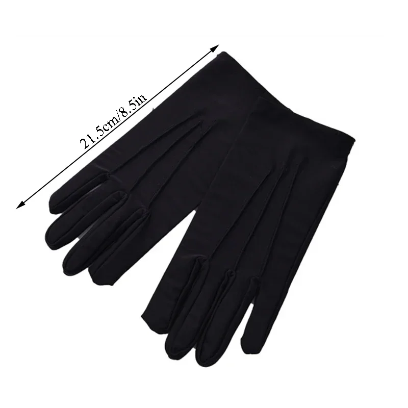 Women Men New Solid White Tuxedo Gloves Party Festive Wedding Ceremony Formal Uniform Guard Band Butler Protection