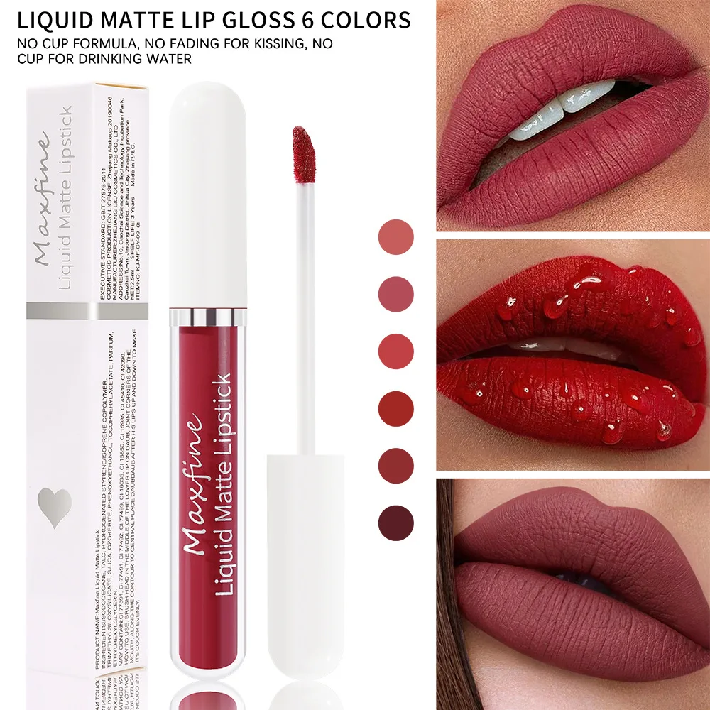 Matte Lipstick Liquid Durable Waterproof Non Smudging Lip Glaze Non Peeling Ladies' Makeup