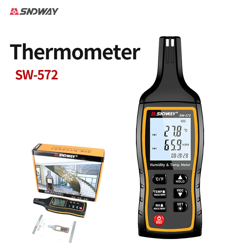 

SNDWAY SW-572 Digital LCD Temperature And Humidity Meter Indoor Temperature And Humidity Meter Tester Monitoring Weather Station