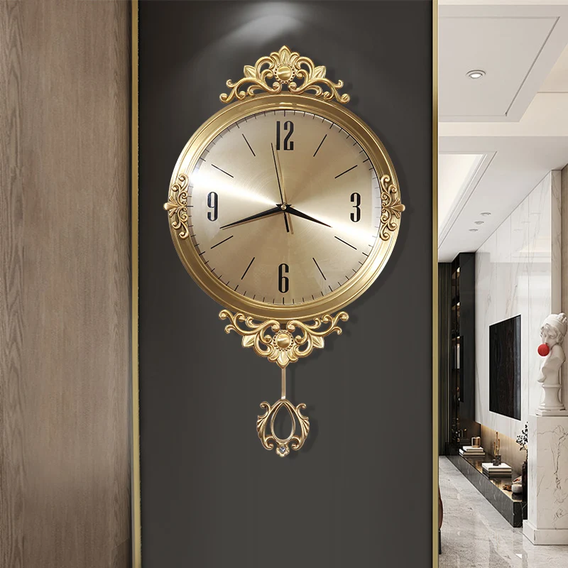 

Silent Large Wall Clock Quartz Modern Golden Wall Clock Unique Hands Metal Aesthetic Orologio Da Parete Wall Decoration