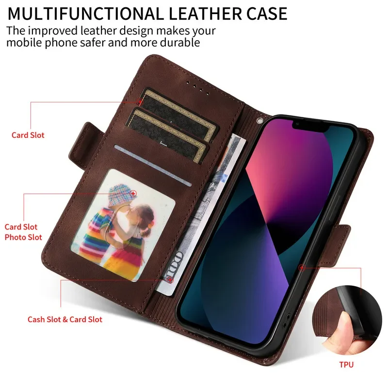 Leather Texture Wallet Book Cover - Flip Case