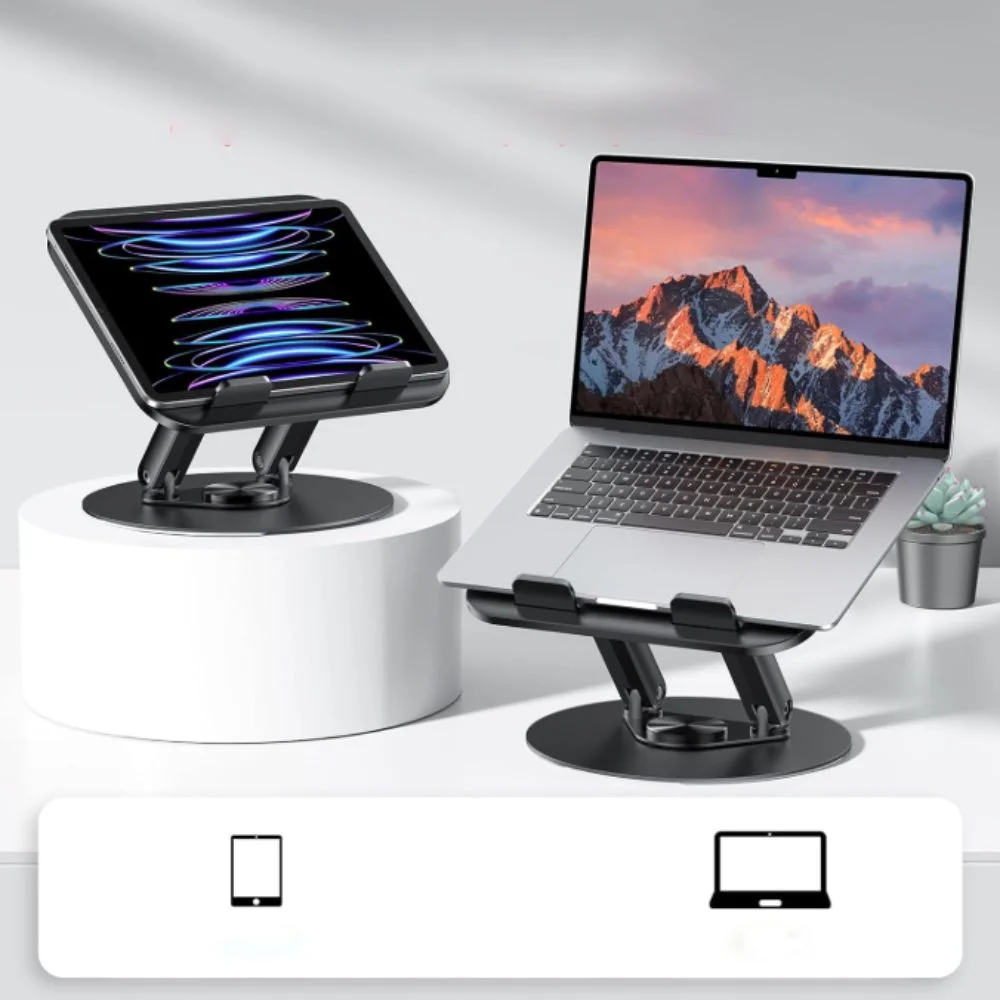 Höhenverstellbar 360° ° Drehbarer Notebook-Ständer, rutschfeste Basis, faltbarer Aufbewahrungs-Laptop-Ständer aus Kohlenstoffstahl, platzsparend – Detail 8