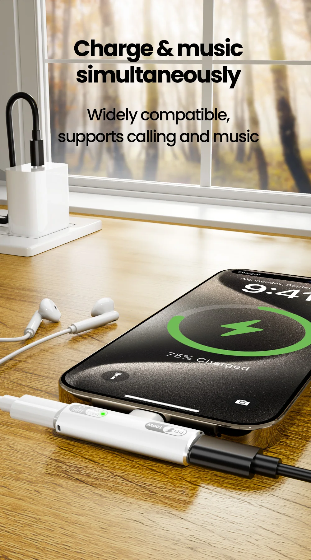 OLAF USB-C 2-in-1 Audio & Charging Adapter 100W