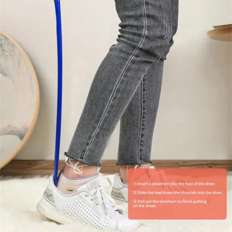 1pc Extra long flexible plastic shoe horns do not require bending durable shoe spoons for pregnant women wearing shoe assistants 3