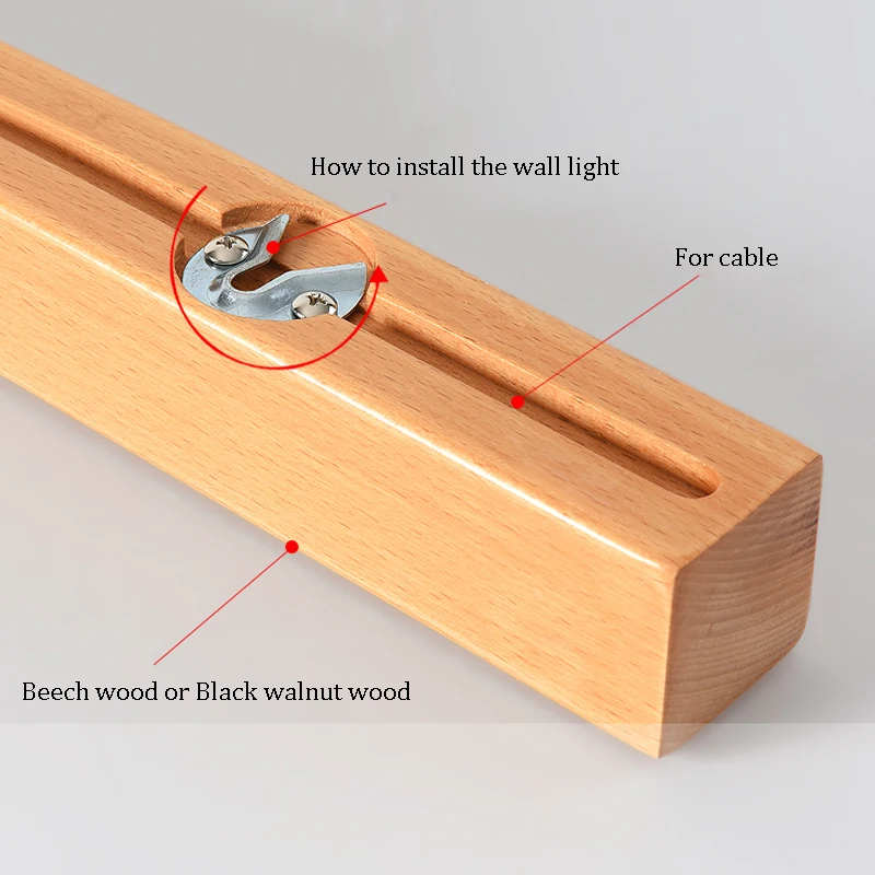 Black Walnut Wood Wall Light LED hanging lamp Beech wood Linear Wall Lamp Kitchen Walkway Sconce Lighting Ceiling lamp 6