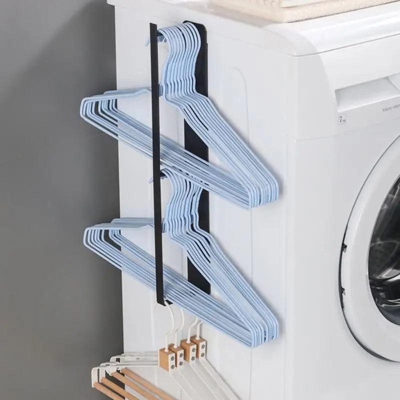 Clothes Hanger Holder Punch-Free Wall-Mounted Hanger Organizers and Storage Magnetic Absorption Wardrobe Balcony Clothes Hanger 3