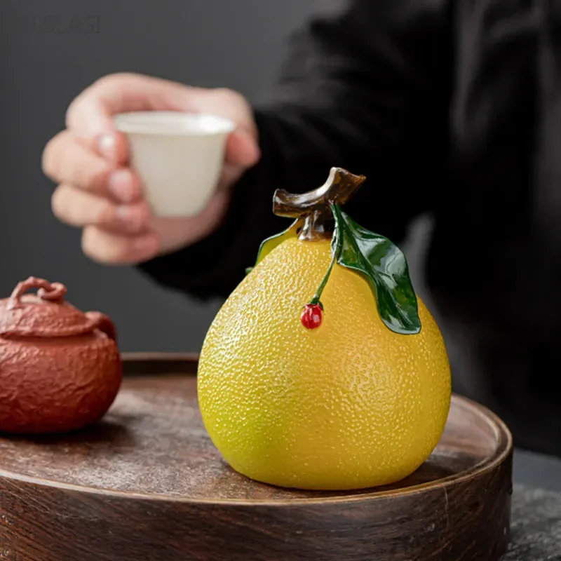 Fruit Model Color-changing Tea Pet Creative Resin Tea Table Decoration Cute Flower Pot Ornaments Ceremony Supplies