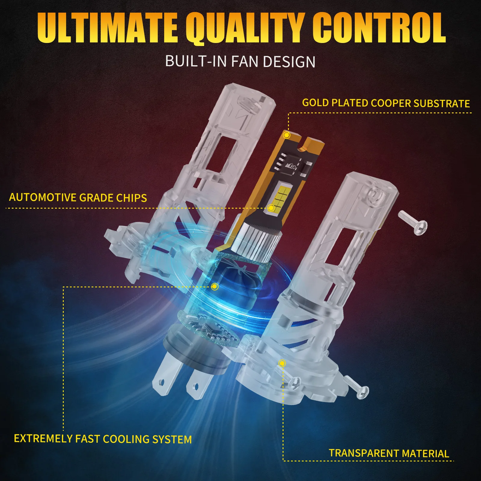 AILEO 2개 LED 라이트 고품질 60000Lm 180W H7 자동차용 CSP 헤드라이트 전구 6500K 화이트 주간 주행등 플러그앤플레이