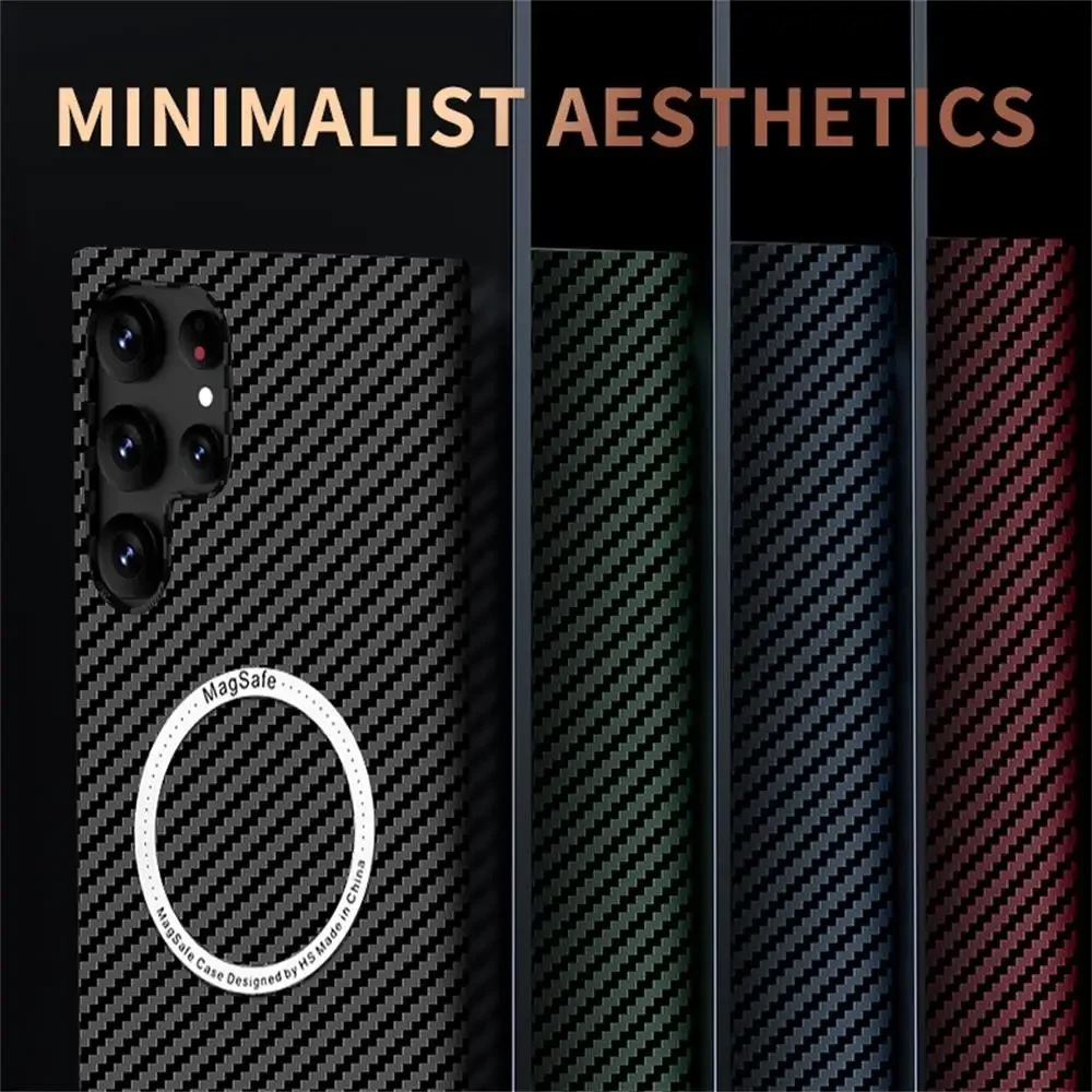 Luxury Carbon Fiber Magnetic Matte Back Case