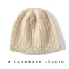 Winter New Women Hat 100% Cashmere Knitted Headgears Beanies Soft Warm Hats Lady Fashion Jacquard Bonnet High Quality Girl Cap 3