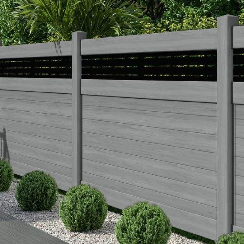 WPC Fence Composite Wood Waterproof UV Resistant Outdoor Antique Synthetic Composite Size Aluminium Wpc Fencing