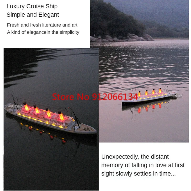 81CM Large Simulation RC Ship Toy 1:325 Sea Grand Cruise Ship Flash Led Lights Waterproof Boat Professional Ship Water Toy Gifts 6