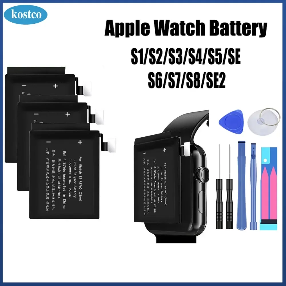 

Replacement Battery For Apple Watch Series SE 1 2 3 4 5 6 Bateria IWatch S1 S2 S3 GPS LTE S4 S5 S6 S7 S8 38/40/41/42/44/45MM