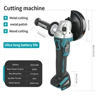 Meuleuse sans fil Makita DGA504 à dégagement 2025, roue: 125 mm, batterie 6,0 Ah, 8500 r/min, 680 W, idéale pour le meulage du métal et la coupe du bois 3