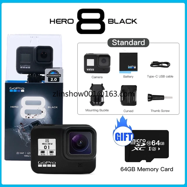 GoPro HERO8 Black - Waterproof Action Camera with Touch Screen 4K Ultra HD  Video 12MP Photos 1080p Live Streaming Stabilization