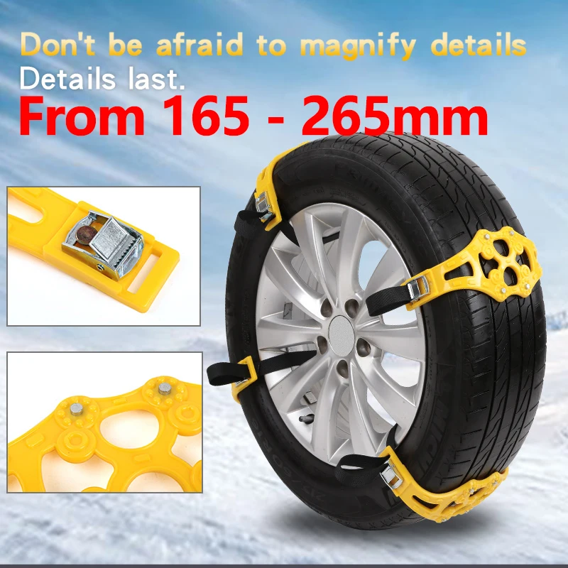 4/8Pc Car Winter Tire Nonskid Chain Tyre Chain Antiskid Belt Wheel Cable Snow For Most Car SUV Wheel Outdoor Emergency TPU