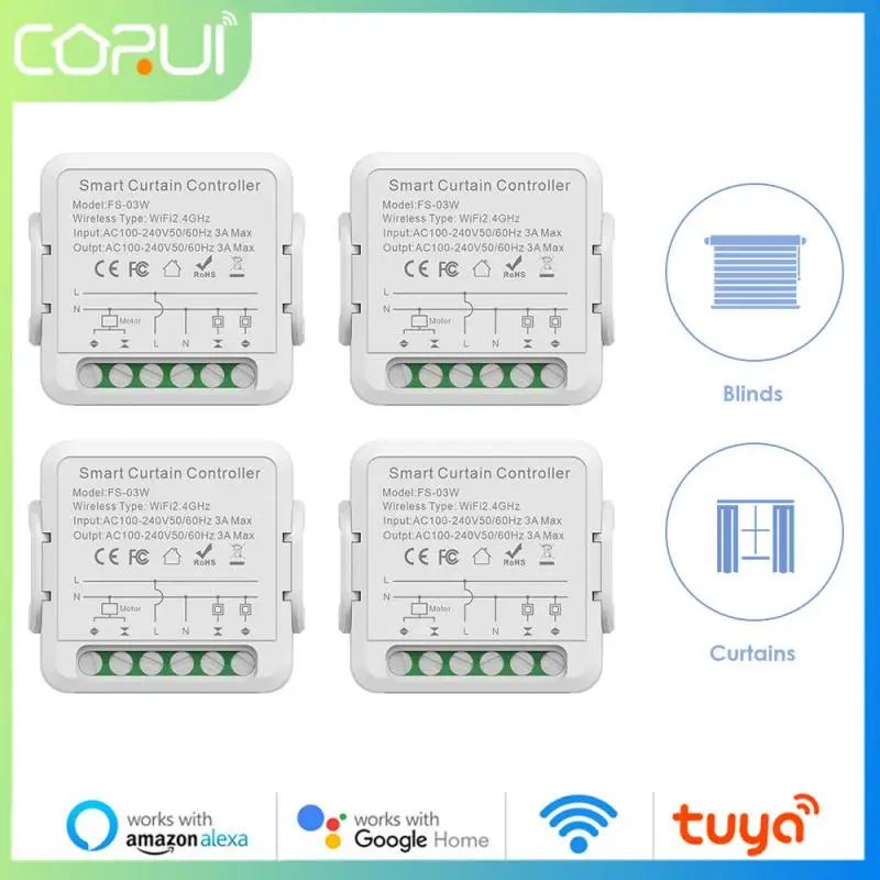 

CORUI WiFi Tuya Smart Curtain Switch Smart Remote Control Timing Switch Roller Shutter Blind Door Smart Life Alexa Google Home