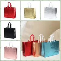 New Solid Color Non-woven Fabric Shopping Bag Reusable Practical Gift Packing Bag Birthday Party Shoe Bag 1