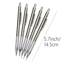 6pcs Metal Drafting Mechanical Pencil 0.3/0.5/0.7/0.9/1.3mm Mm Lead Refills Art Writing Sketching Retractable Design 5