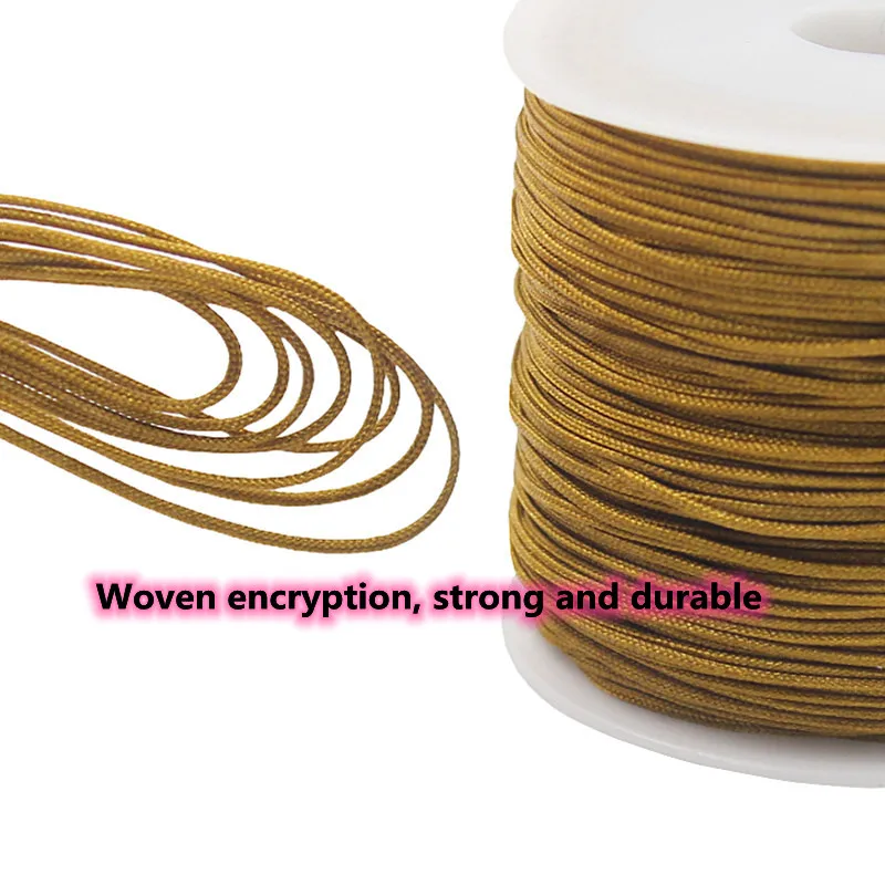 iYOE 1mmx20meters Nylon Gold Color Silk Cord Thread For DIY Tassels  Christmas Decor Pendant Lanyard Braided String