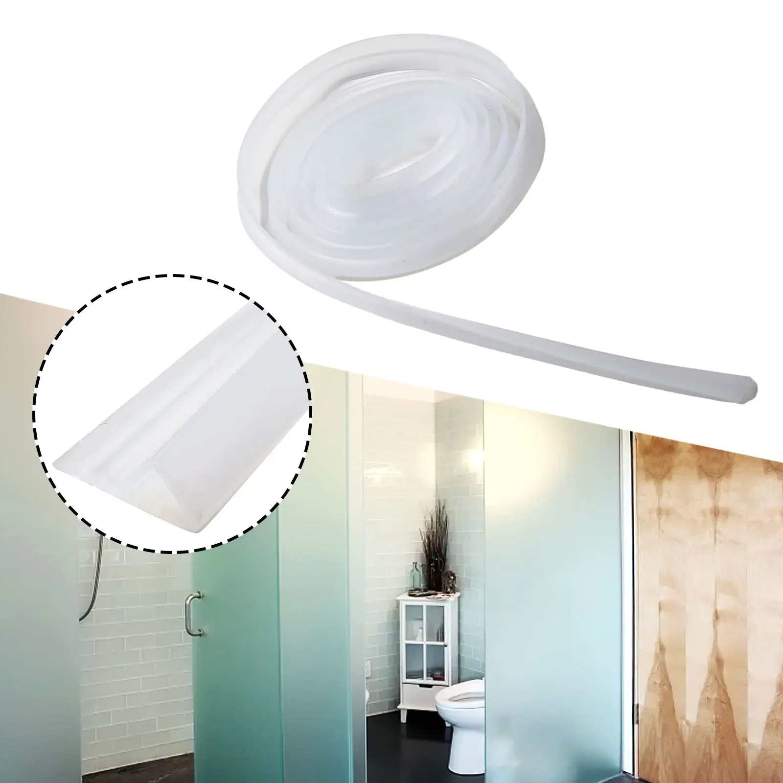 Silicone Seal Strip 2M 6/8/10/12mm Screen Door Bathroom Shower Water Door Draft Blocker Acoustic Insulation Strip