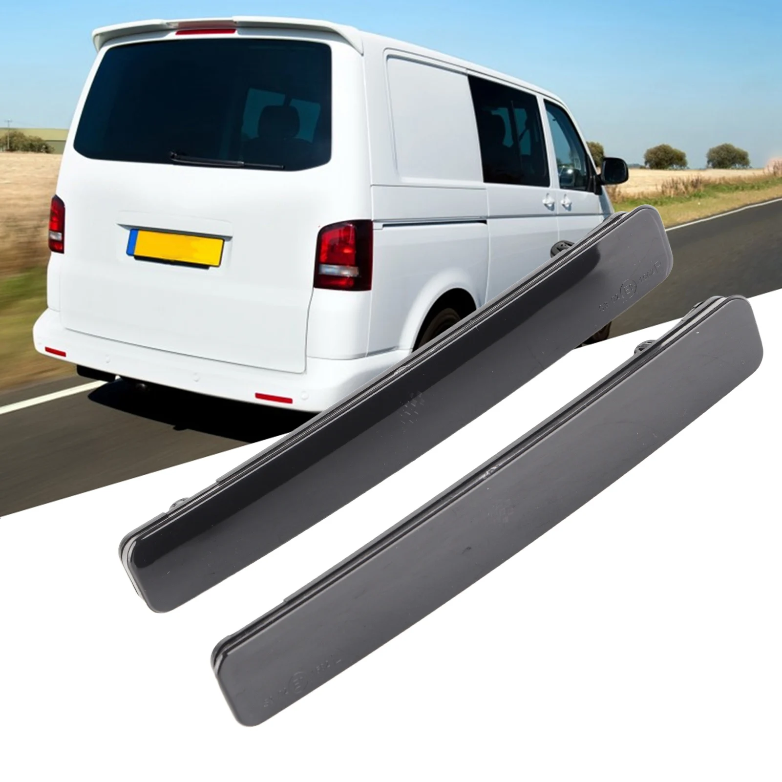 1Paire Réflecteur Pare-chocs Arrière Lampe Réflecteur De Pare-chocs Arrière Lumière Pour T5 Transporter 2003-3011 7E0945105(le Noir