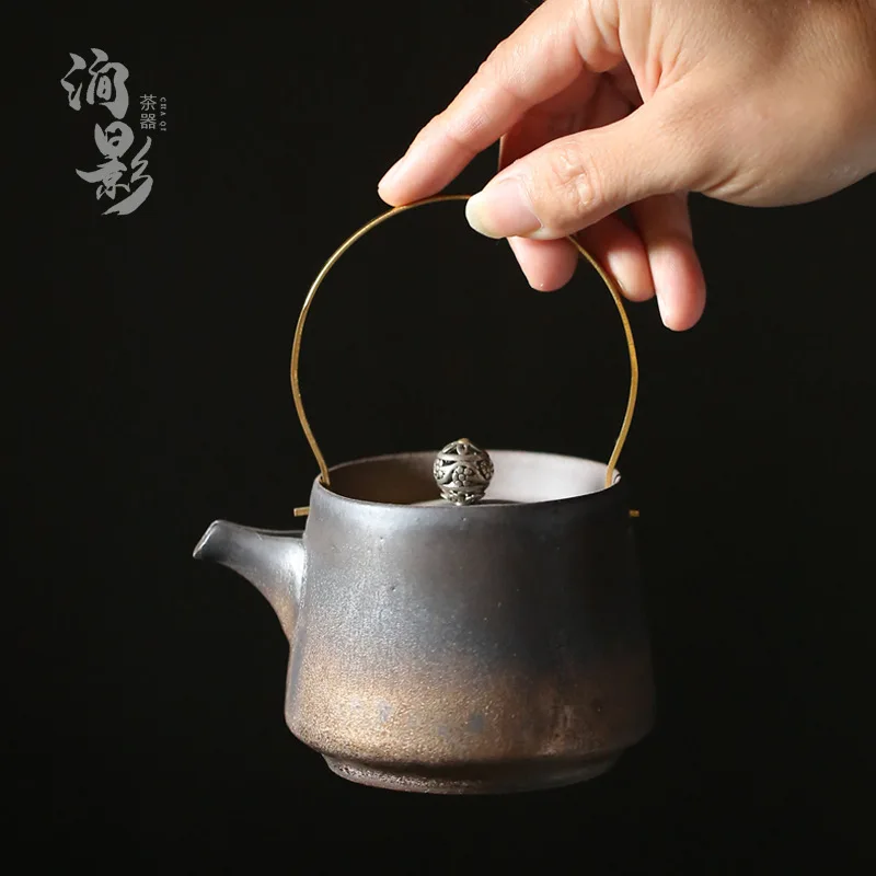 

Gilding Teapot Single Teapot Retro Kung Fu Tea Teaware Household Japanese Ceramic Kettle Filter Single Teapot Wholesale