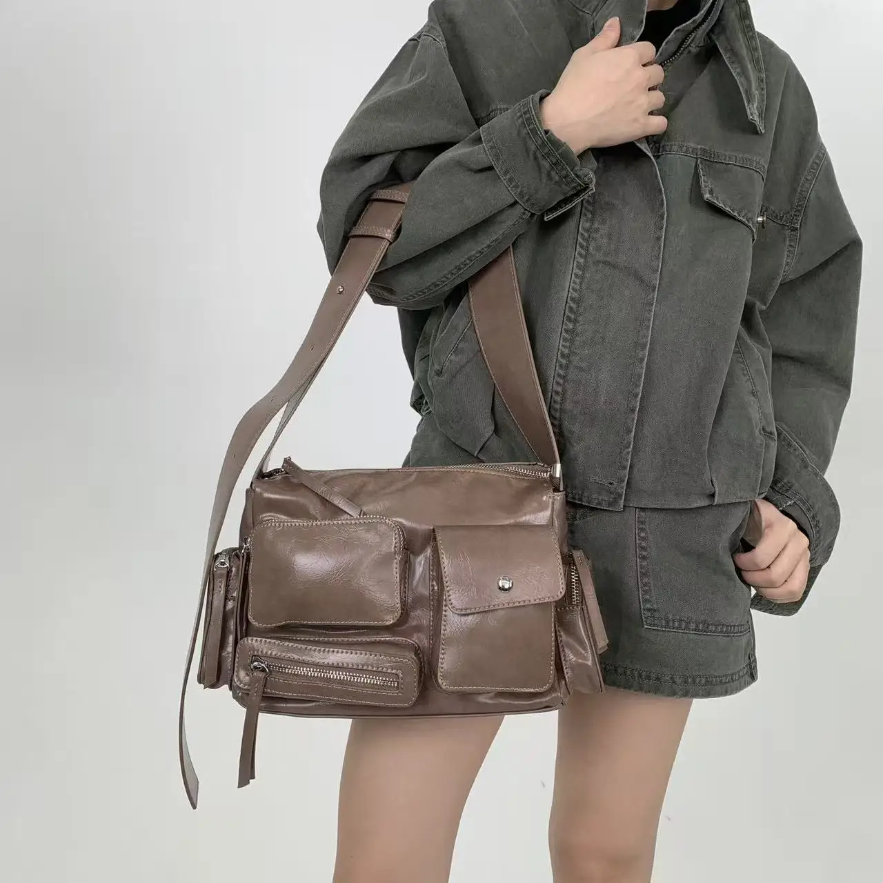 Retro Ladies Shoulder Bags Underarm Bags Leather Vintage Fashion Trendy 2025 New Womens Purses And Handbags Luxury Brand Y2k