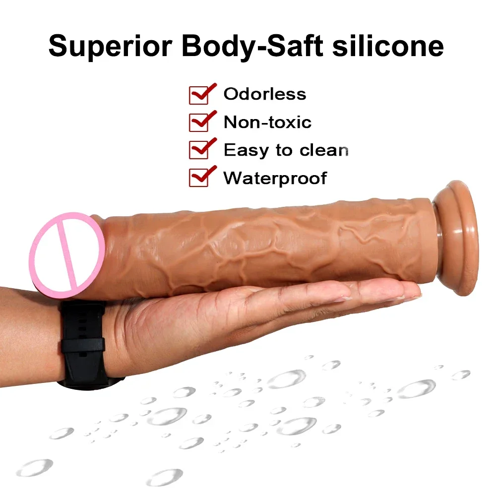 Sex Toys Soft Double Layer Silicone Big Dildo Realistic Fake Long Dick Penis Butt Plug Adult Sex Toys For Woman Men Vagina Anal Massager