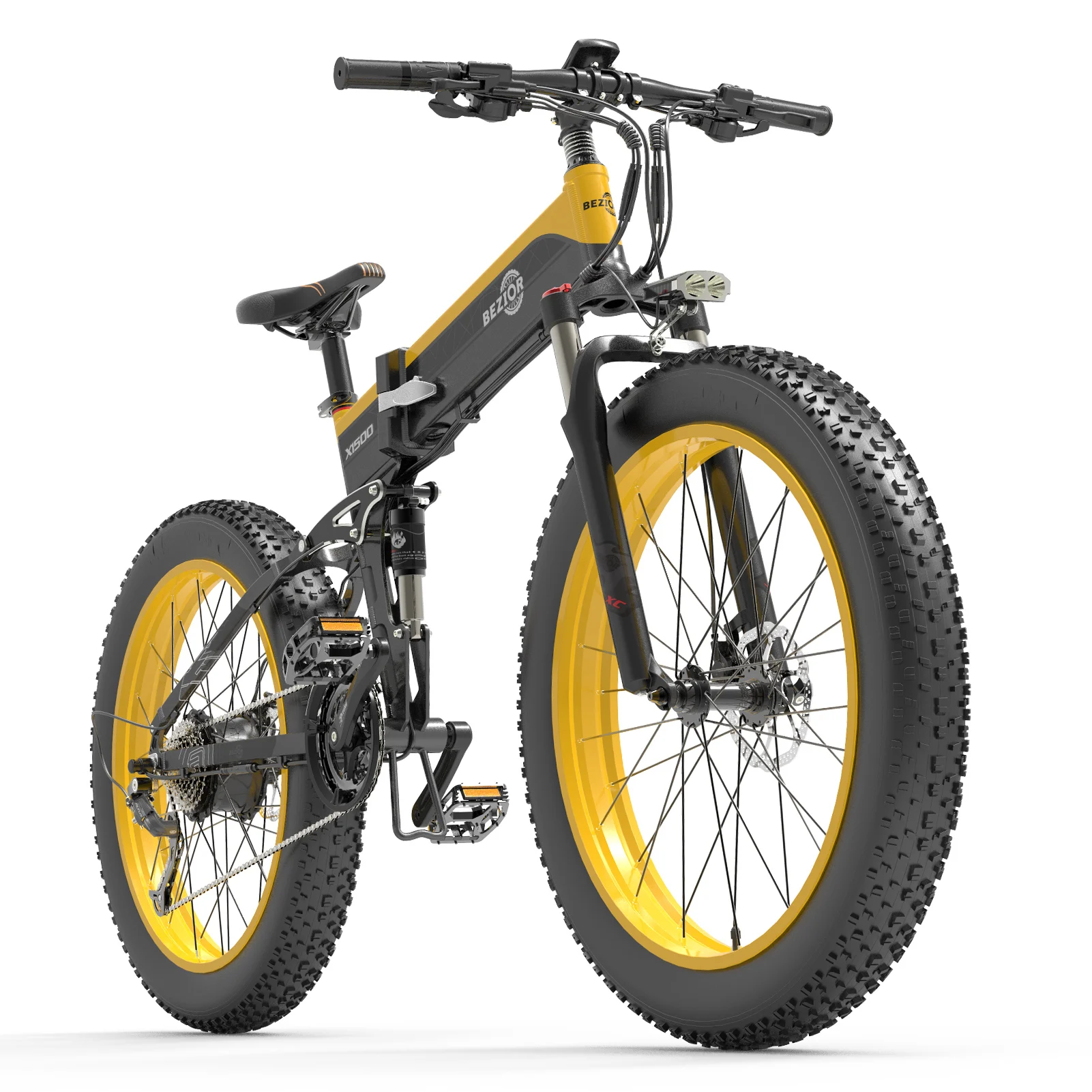 Beziorx1500 1500w 26inch Folding Electric Bike 48v 12.8ah Power Assist