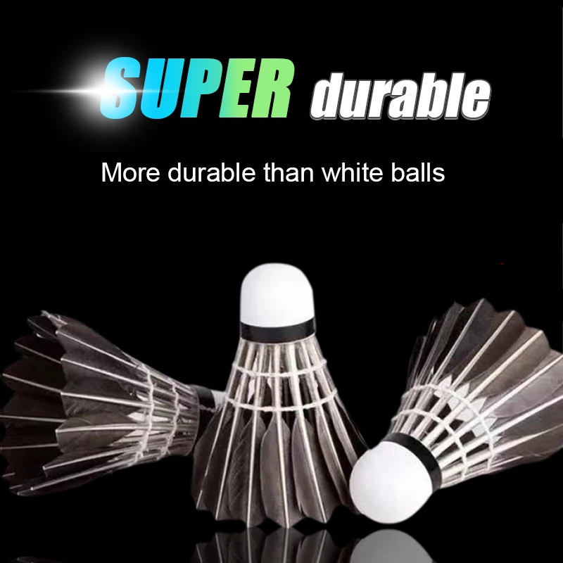 

Durable Badminton Shuttlecocks 3pcs Black Goose Feather Badminton Balls for Training Badminton Sports 77 76 Speed Shuttlecock