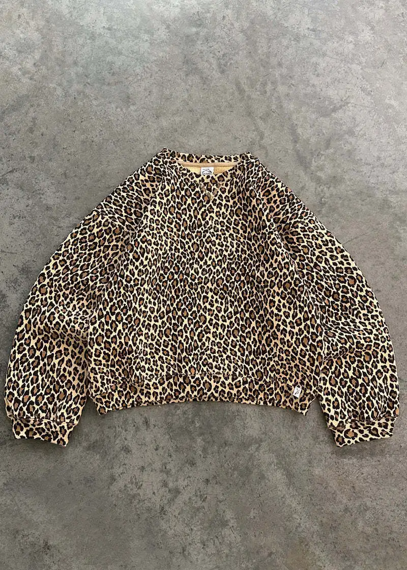 Y2K Leopard Print Hoodie – Unisex Harajuku Hip Hop Style Zip-Up Pullover Sweatshirt for Couples