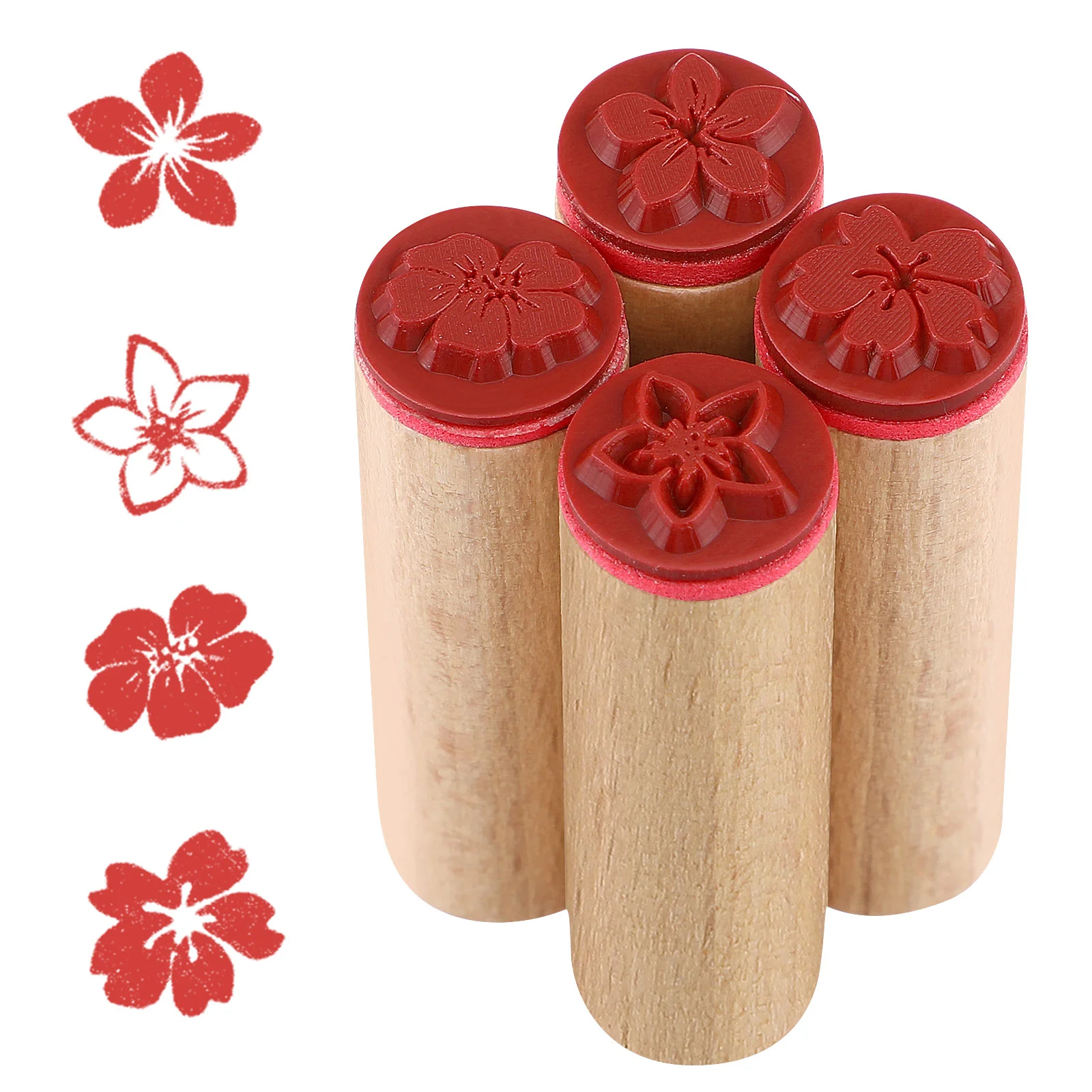 

4 Pcs Wood Stamps Vintage Style Flower Pattern Seals for Diary Planner Vintage Vintage Vintage Vintage Vintage Decoration