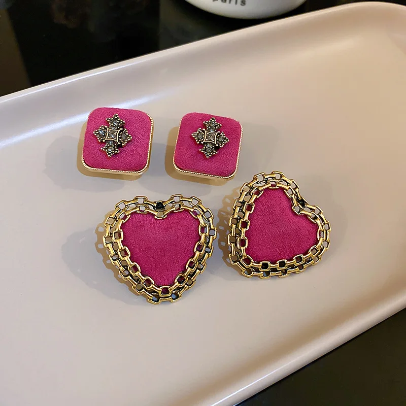 Cloth Stud Earrings Cross Earrings for Women Party Jewelry Accessories Simple stud earrings cross earrings