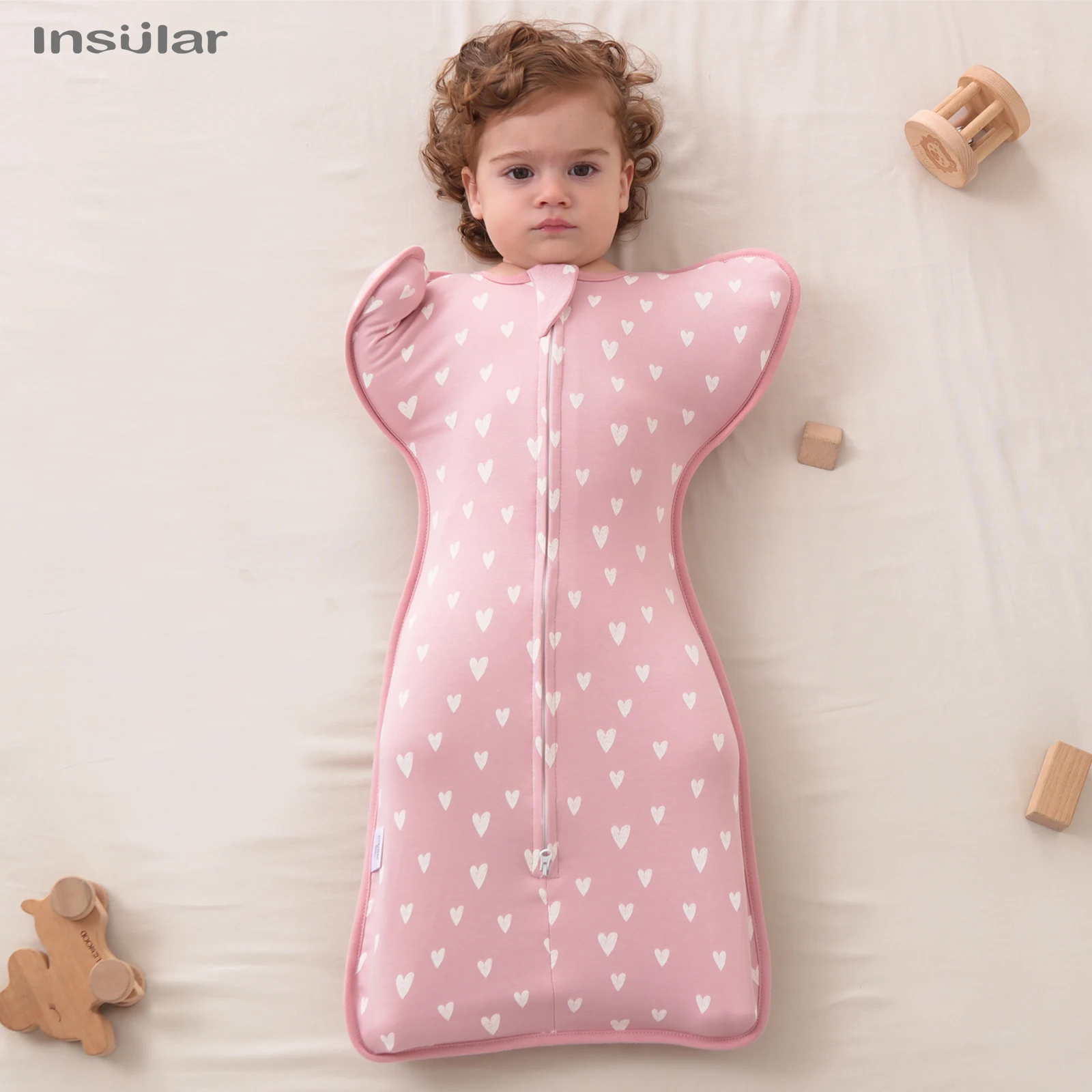 INSULAR Baby Sleeping Bag Newborn Baby Swaddle Sleeveless Sleep Sack Summer Thin Cotton Soft 2-Ways Zipper Diaper Changing 3