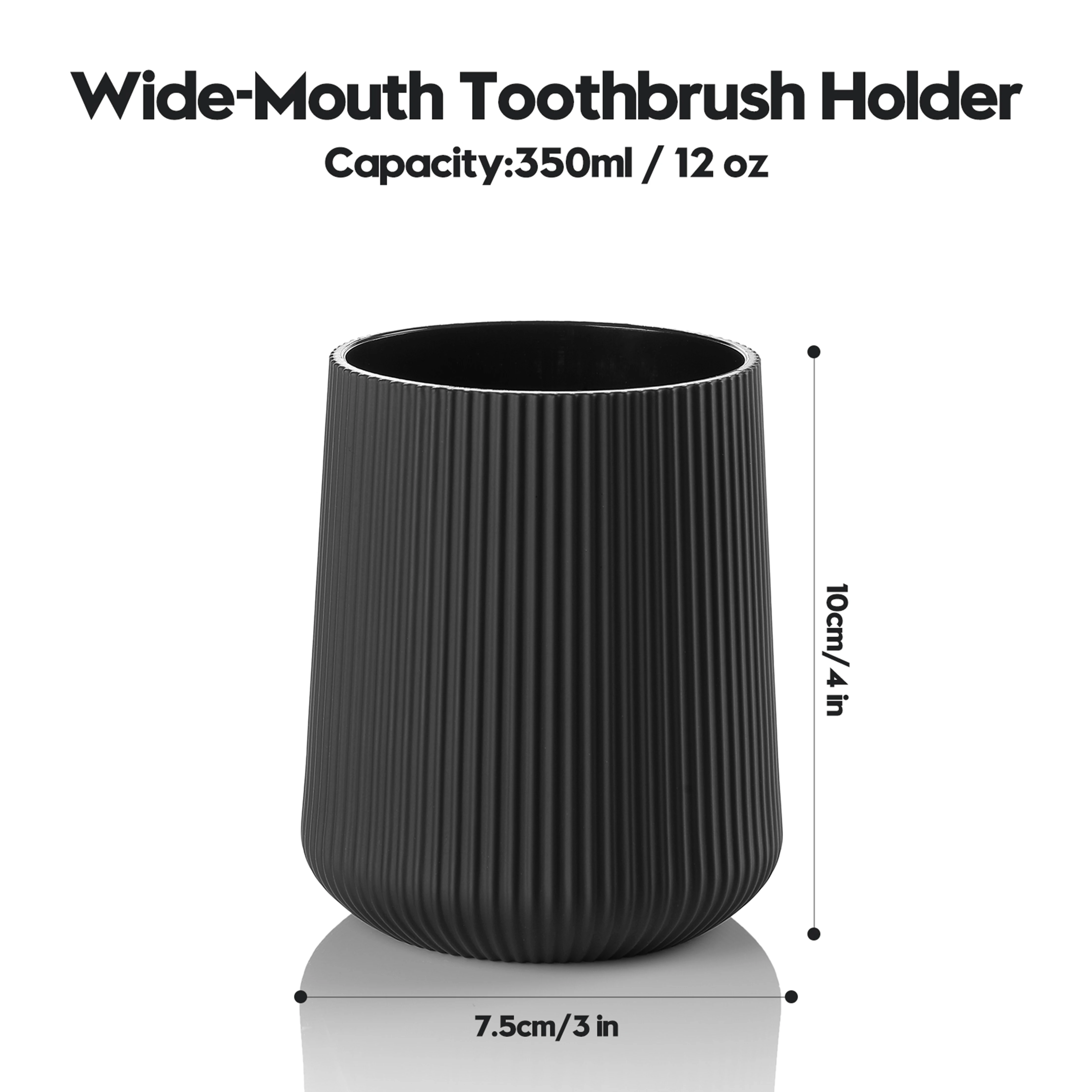 Black Striped Toothbrush Holder ForElectric Toothbrushes Bathroom Organizer ForToothpaste_voghion.com