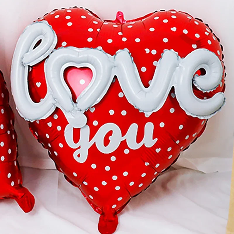 

5PCS/Set Heart Foil Balloons Love You Helium Balloon for Happy Birthday Wedding Party Valentines Day Decoration Supplies Globos