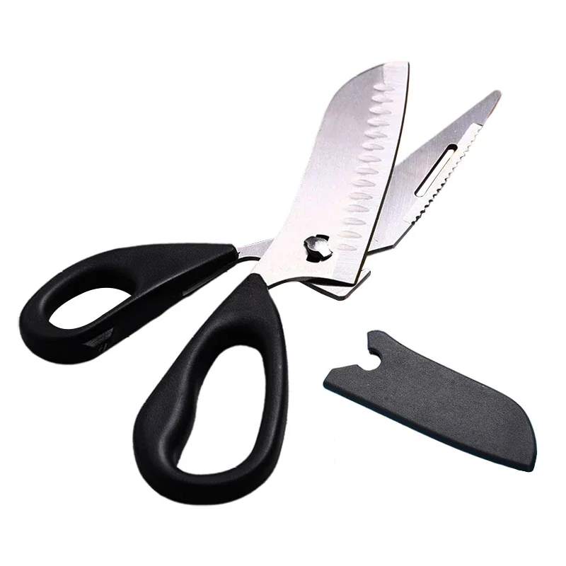 5 Inch Stainless Steel Multifunction Scissors Meat Cut Scissors Kitchen Scissor Shredde Removable Kitchen Knife Hand Tool