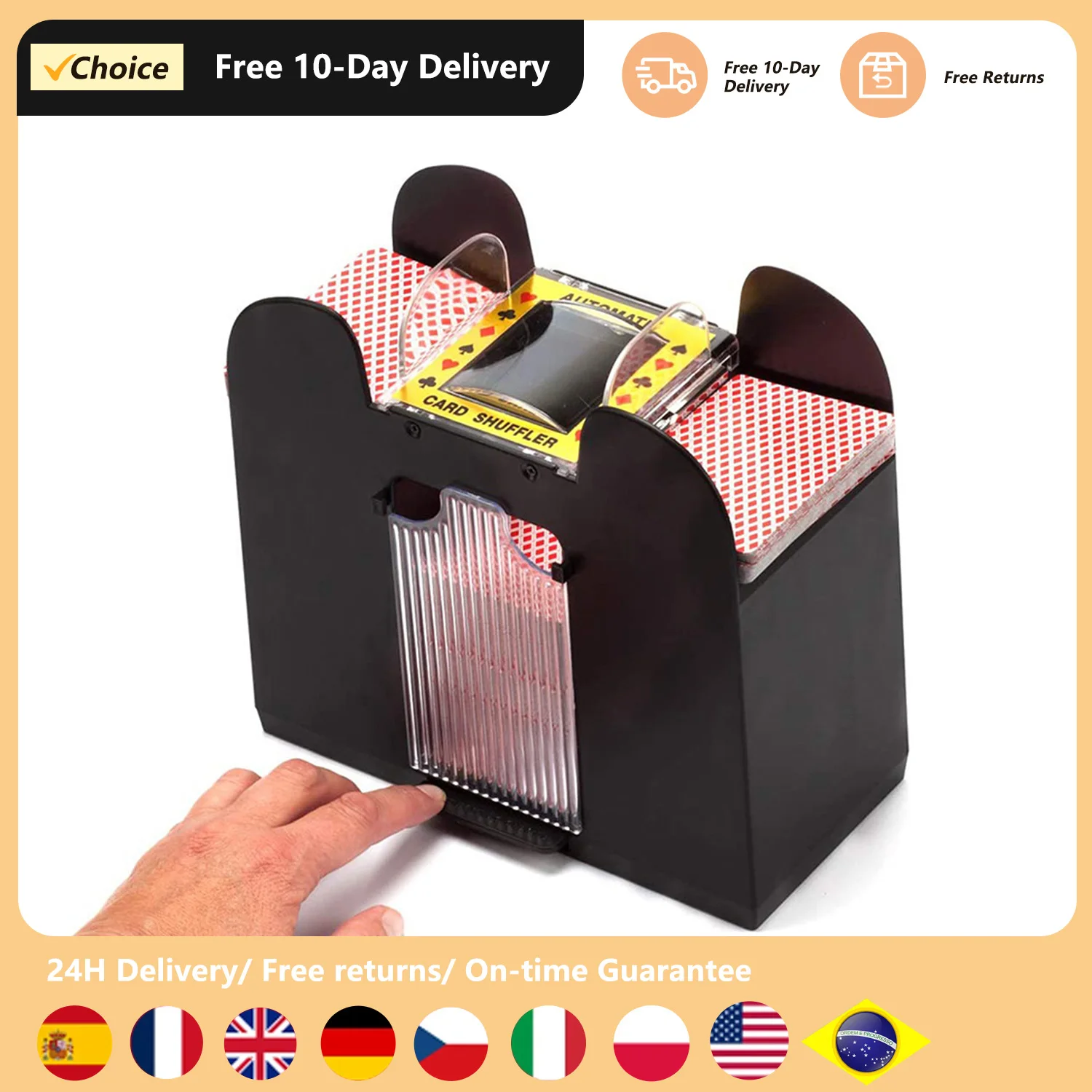 Barajador De Cartas Automático - Mezclador Con Batería Recargable De 2000 MAh | Silencioso, Para Póquer Y Otros Juegos