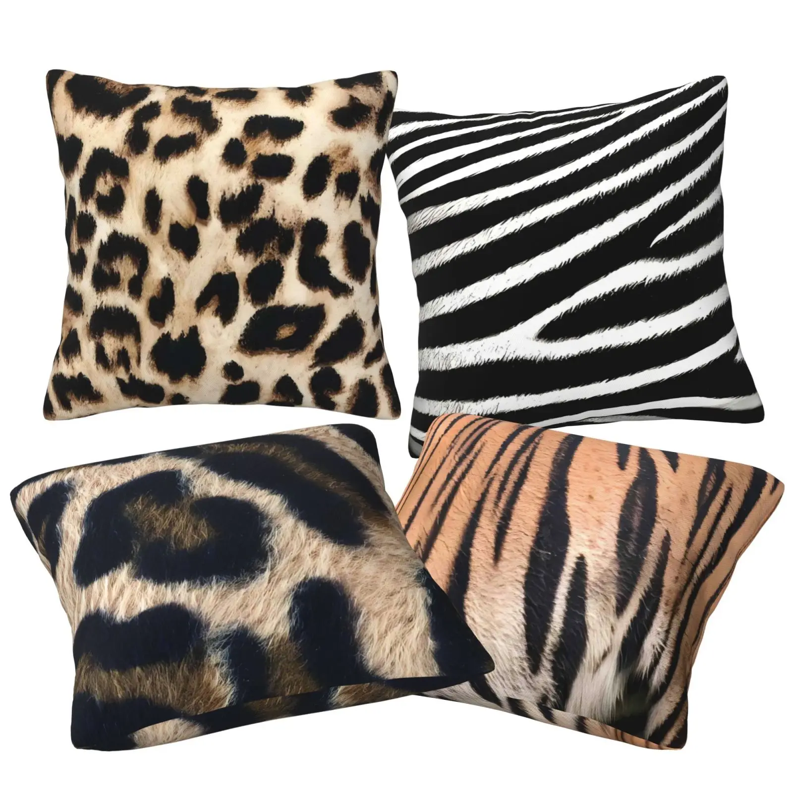 Hochwertiger Polyester-Plüschstoff mit Leoparden-, Tier- und Tigerdruck für Heim-Sofakissenbezüge – Detail 1