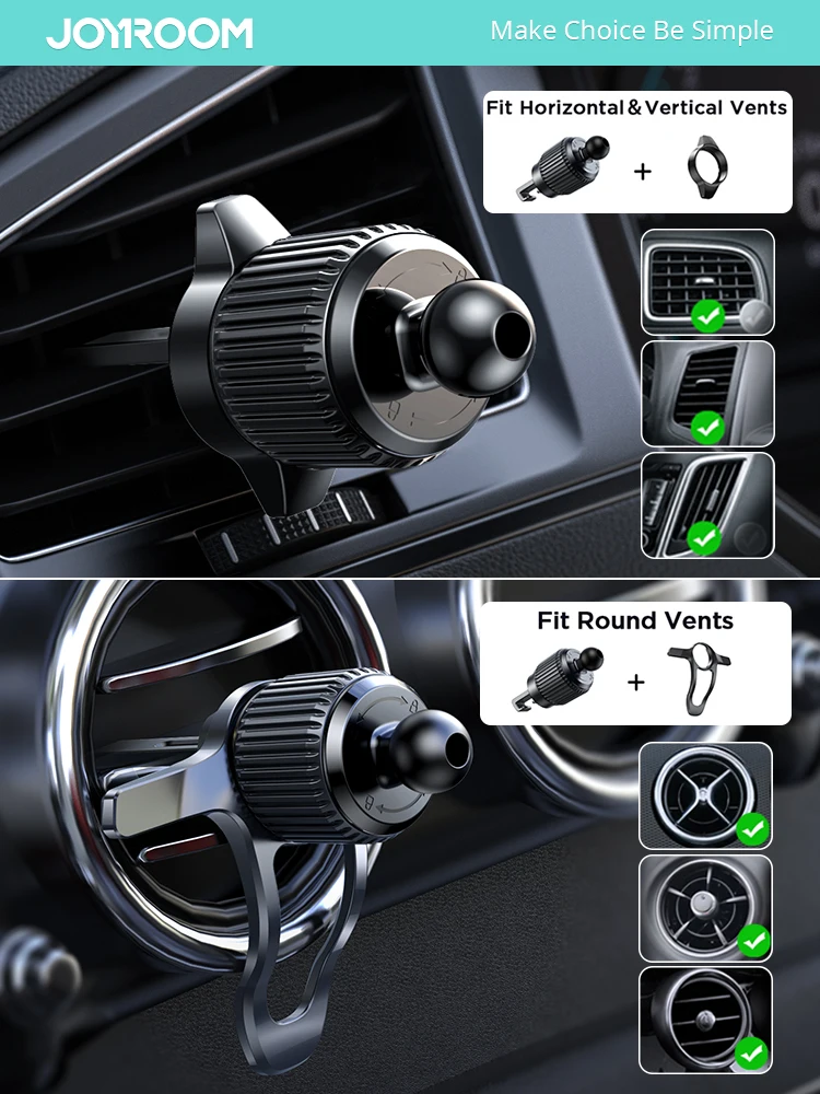 Universal Air Vent Clip Phone Holder & Wireless Charger