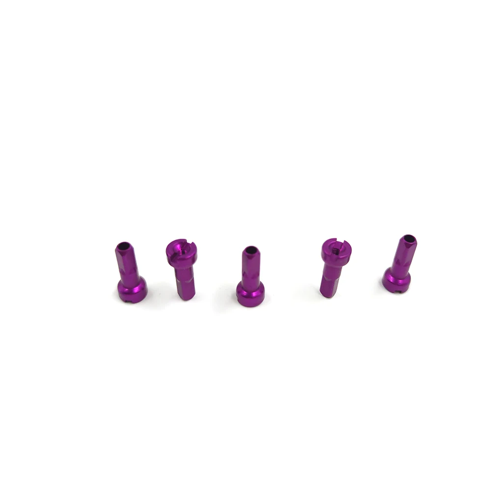 MV Purple FUNNRUNN Bicycle Nipples Head Round MTB Road Bike Spoke Nipple 0.5g Light 14G 2.0 14mm Aluminum Alloy High Strength
