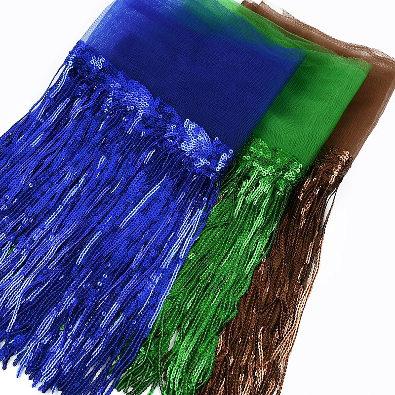 Suede Tassel Velvet Trim with Rivet and Diamond Fringe for DIY Garment Decoration