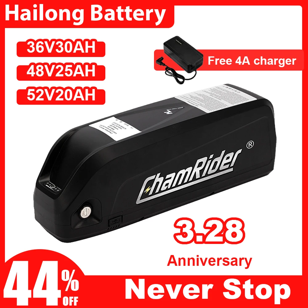 

Original 48V Battery 48V 20AH 52V ebike Battery 36V Hailong Max 40A BMS 350W 500W 750W 1000W 1500W 21700 Cell BBS02 BBS03 BBSHD