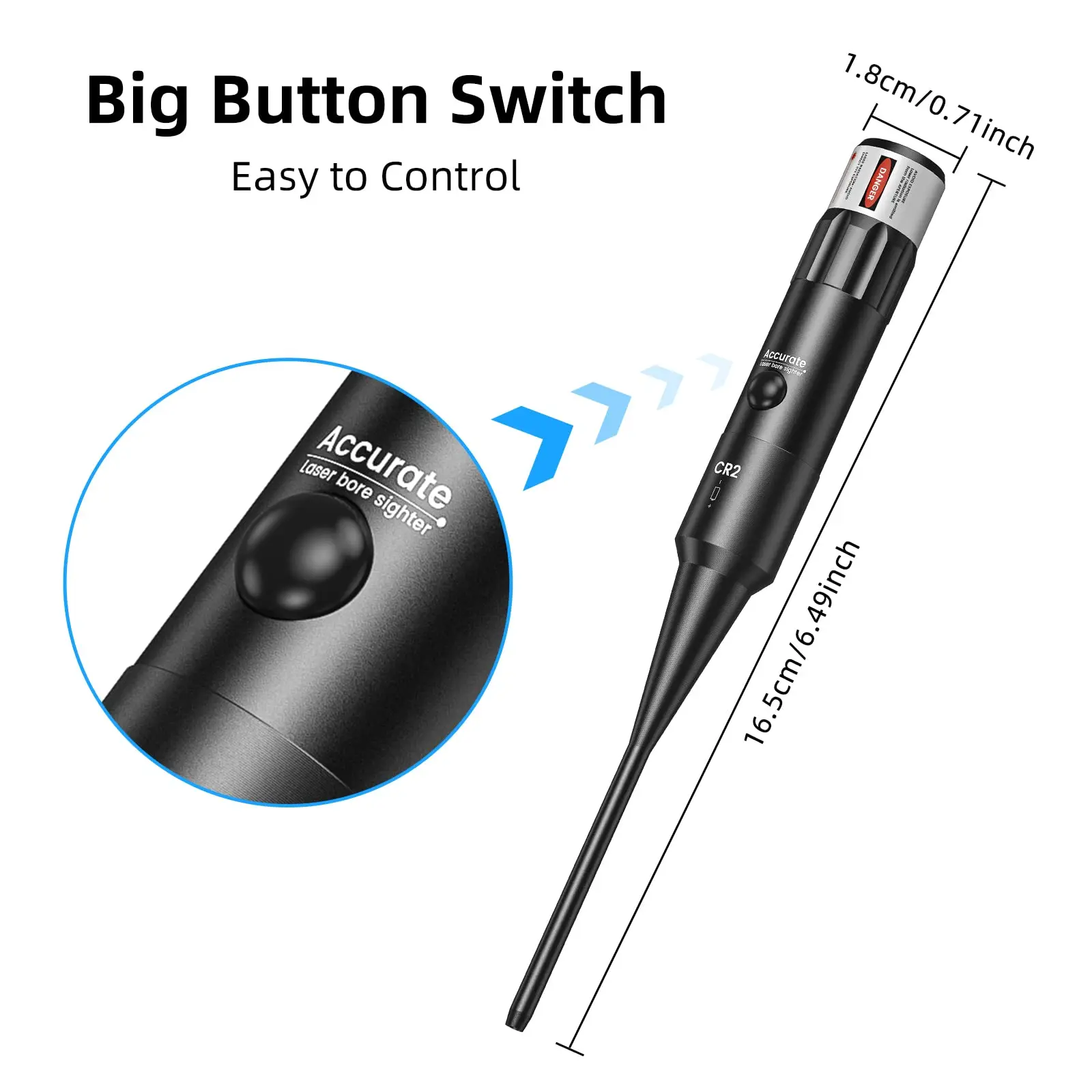 Laser Bore Sight Kit Bright Green or Red Dot BoreSighter with Big Button Switch Rifle Laser Bore Sighter for .17 to 12GA Caliber laser sight