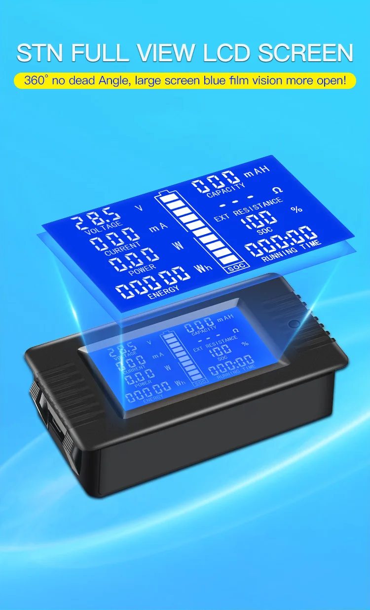 PZEM-015 Batterie-Coulometer Coulomb-Messgerät Batteriekapazitätstester 50A 2m USB Lithium-Batterie-Monitor Automobil-Batterietest – Detail 4