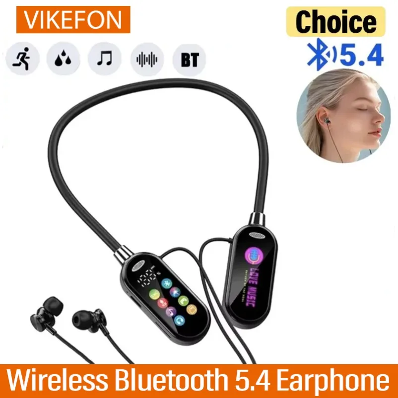 Color Screen Earphones Bluetooth 5.4 HiFi Sound
