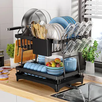 Two-Tier Countertop Dish Drying Rack 1