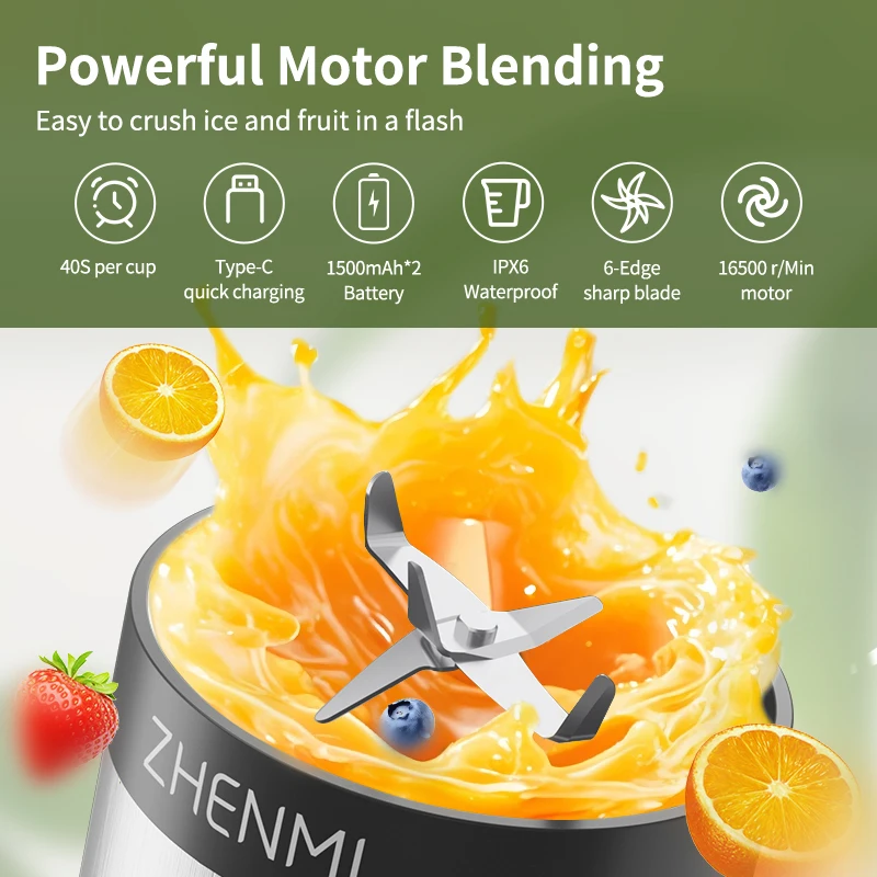 خلاط محمول لكسر الثلج، مزج عالي السرعة بسعة 600 مل...